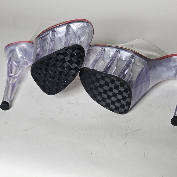 Karo's Shoes 6.5" heel, Clear Platform  mules. Size 6. "+" - Picture 5 of 8